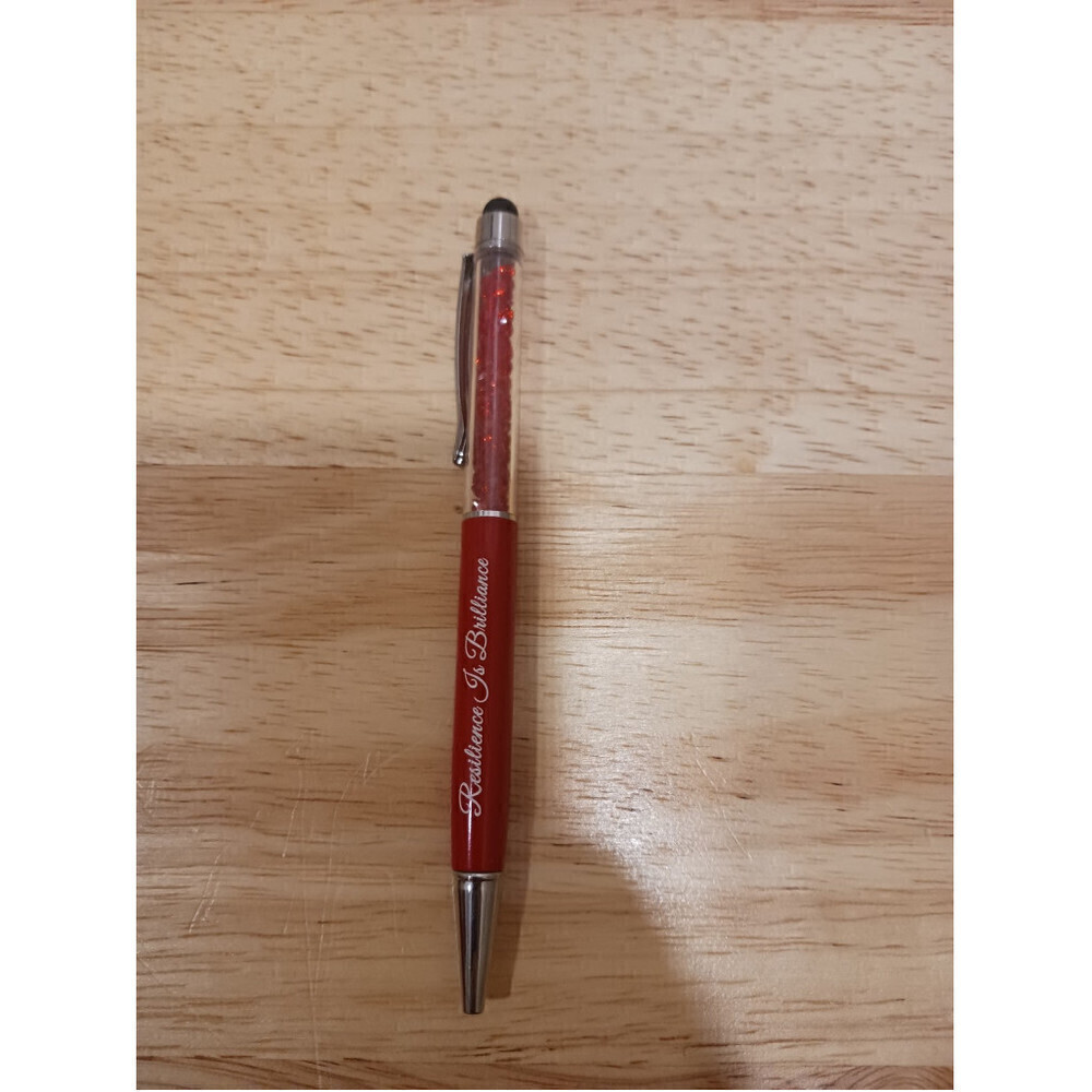 Hand Engraved Quote Pen In Red